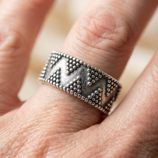 Vintage Geometric Silver Ring