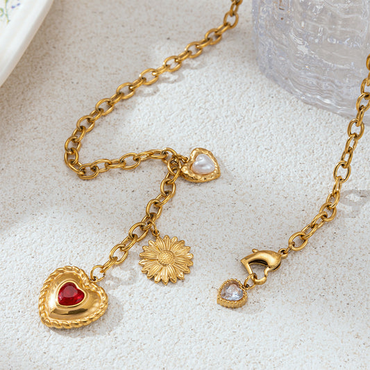 Vintage Gold Charm Necklace