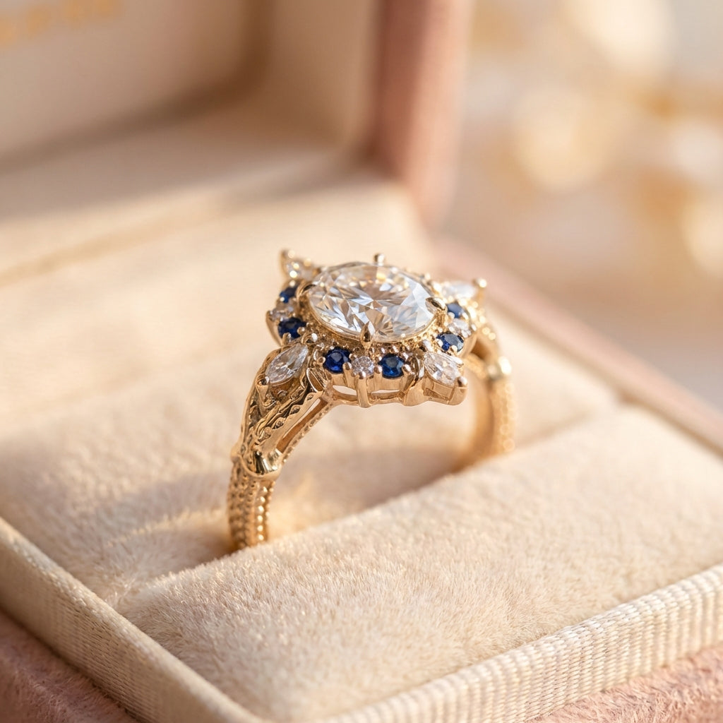 Vintage Gold Sapphire Ring