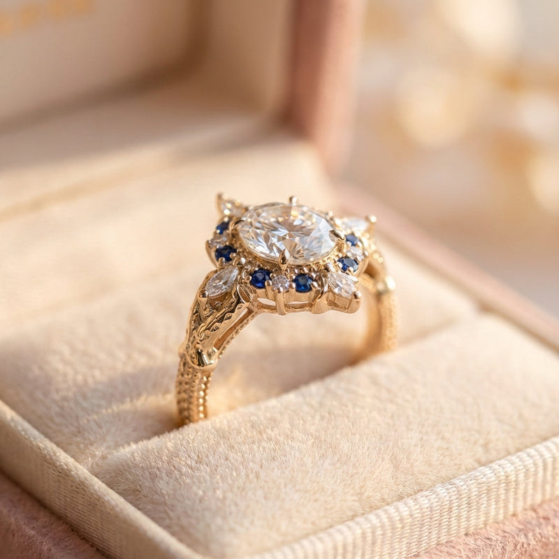 Vintage Gold Sapphire Ring