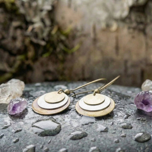 Vintage Gold Silver Color Dangle Earrings