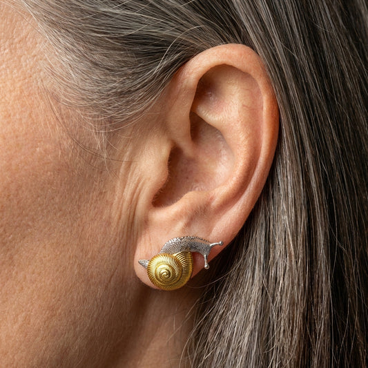 Vintage Gold Snail Earrings