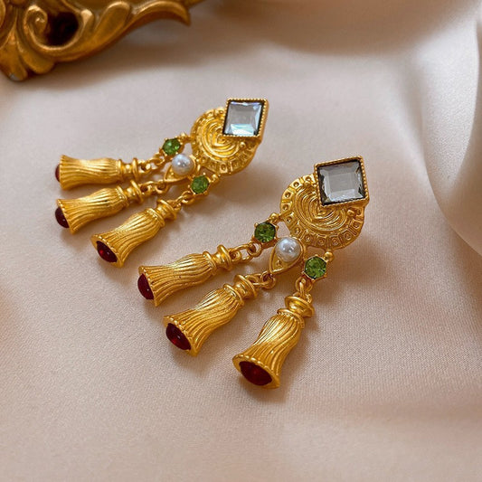 Vintage Gold Tassel Earrings