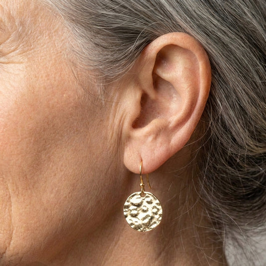 Vintage Gold Wafer Earrings