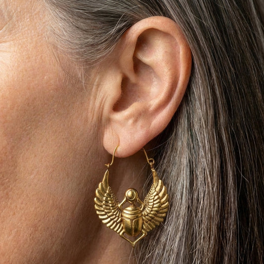 Vintage Gold Wing Earrings