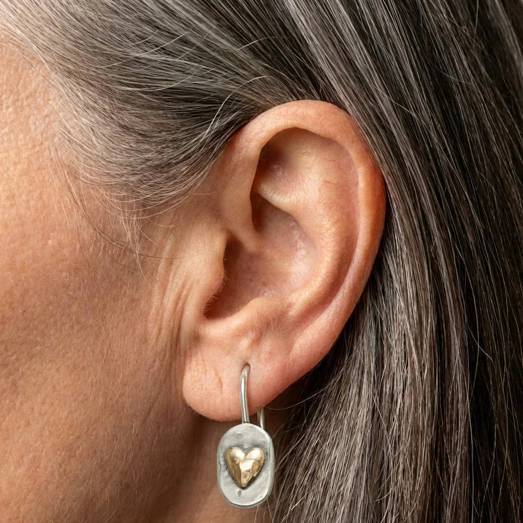 Vintage Golden Heart Earrings