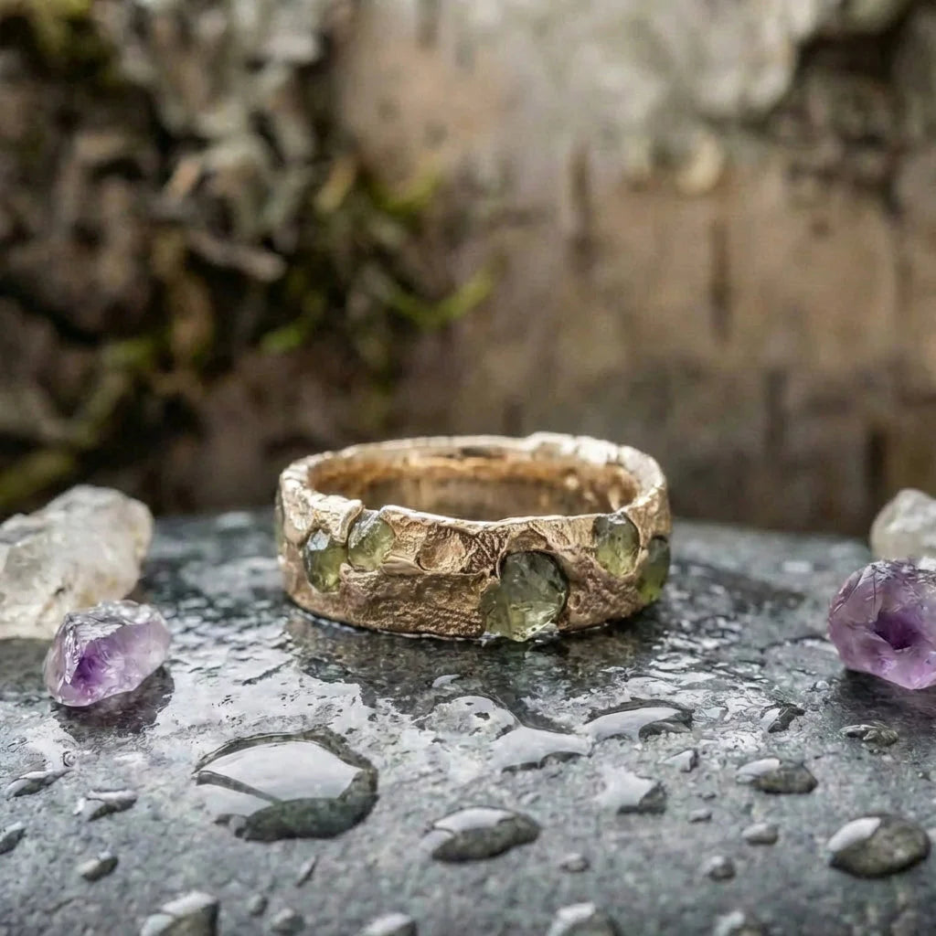 Vintage Green Forged Ring