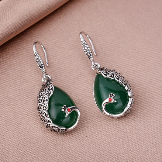 Vintage Green Jade Earrings