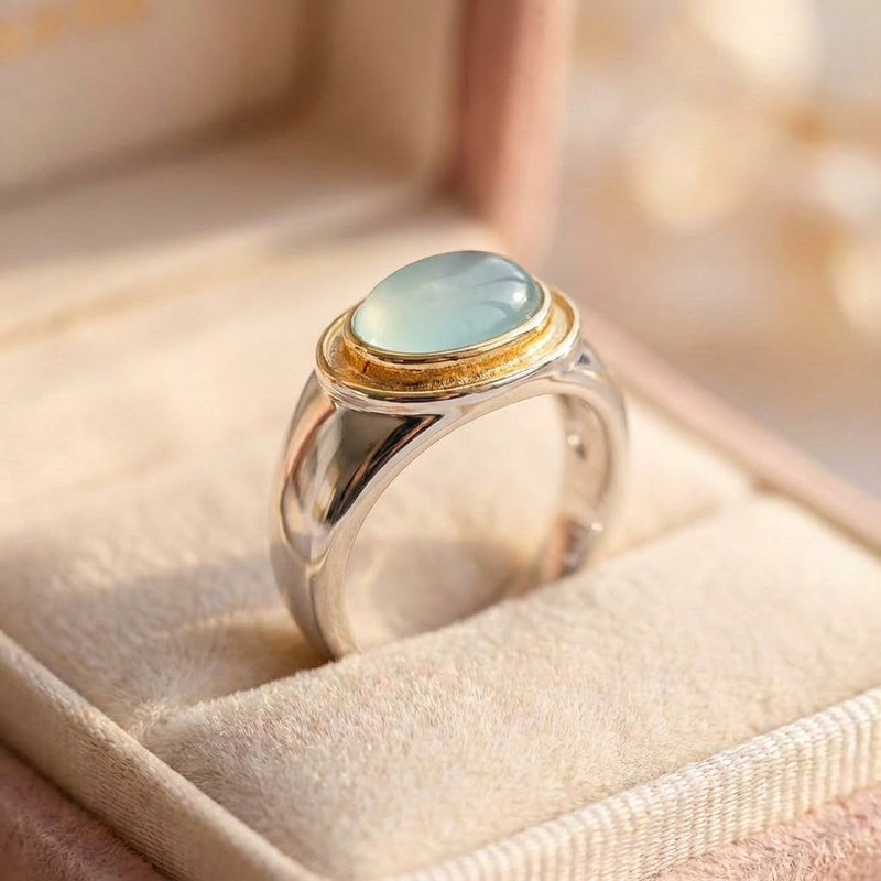Vintage Green Moonstone Ring