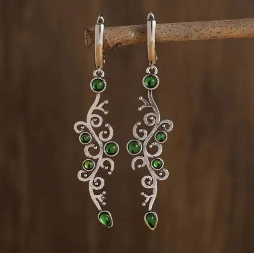 Vintage Green Stone Earrings