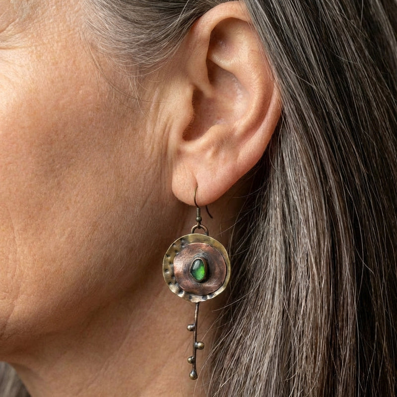 Vintage Green Stone Earrings