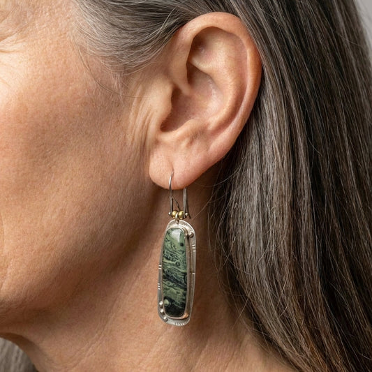 Vintage Green Stone Earrings
