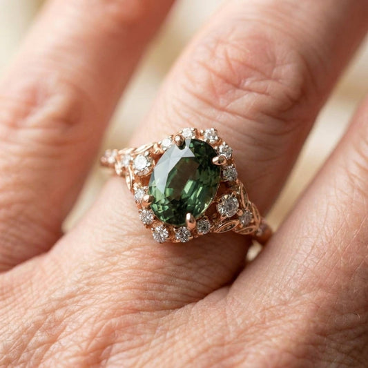 Vintage Green Zircon Ring