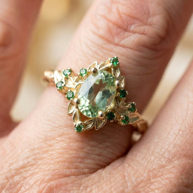 Vintage Green Zircon Ring