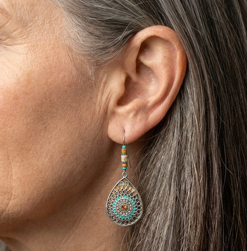 Vintage Handmade Beads Drop Earrings