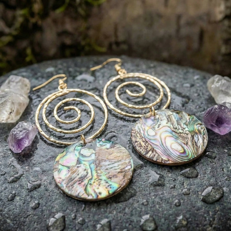 Vintage Handmade Natural Shell Earrings