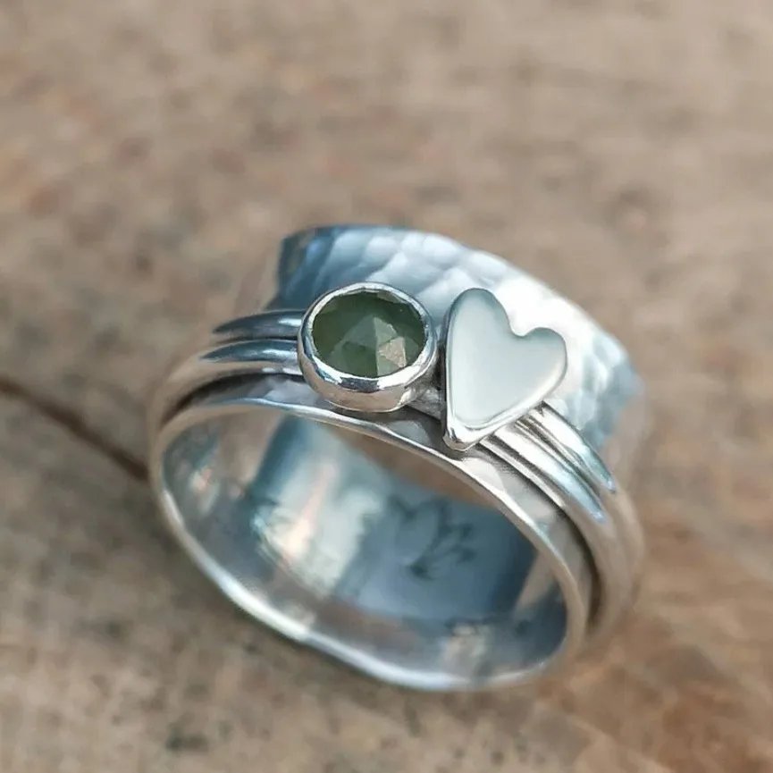 Vintage Heart Stone Ring