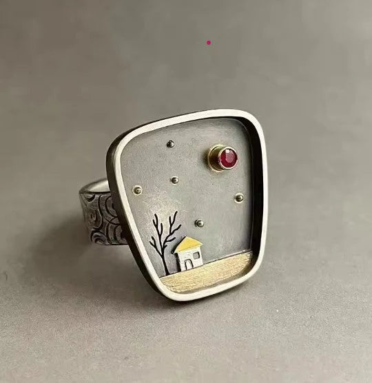 Vintage Inlay Stone Ring