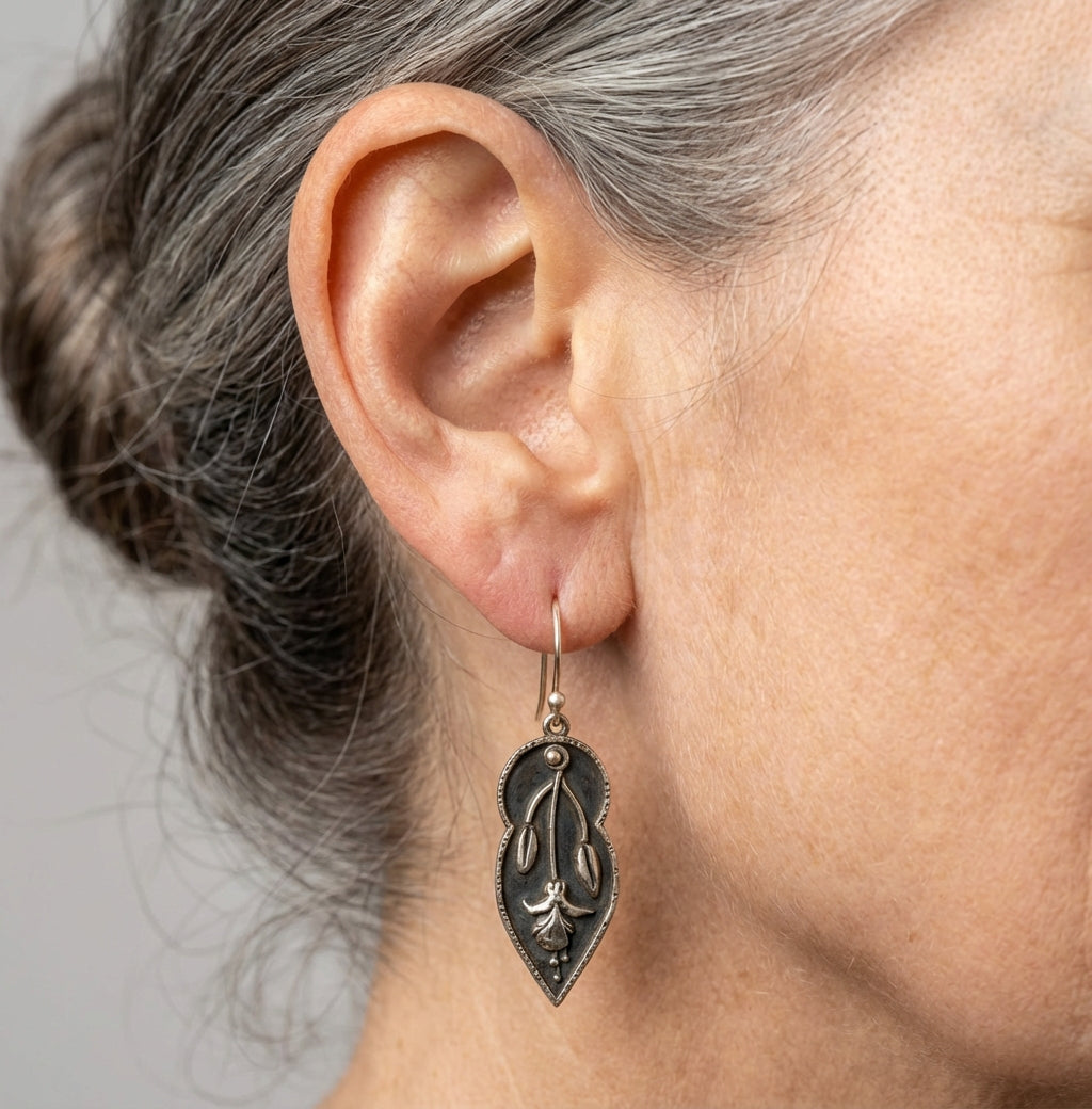 Vintage Leaf Dangle Earrings