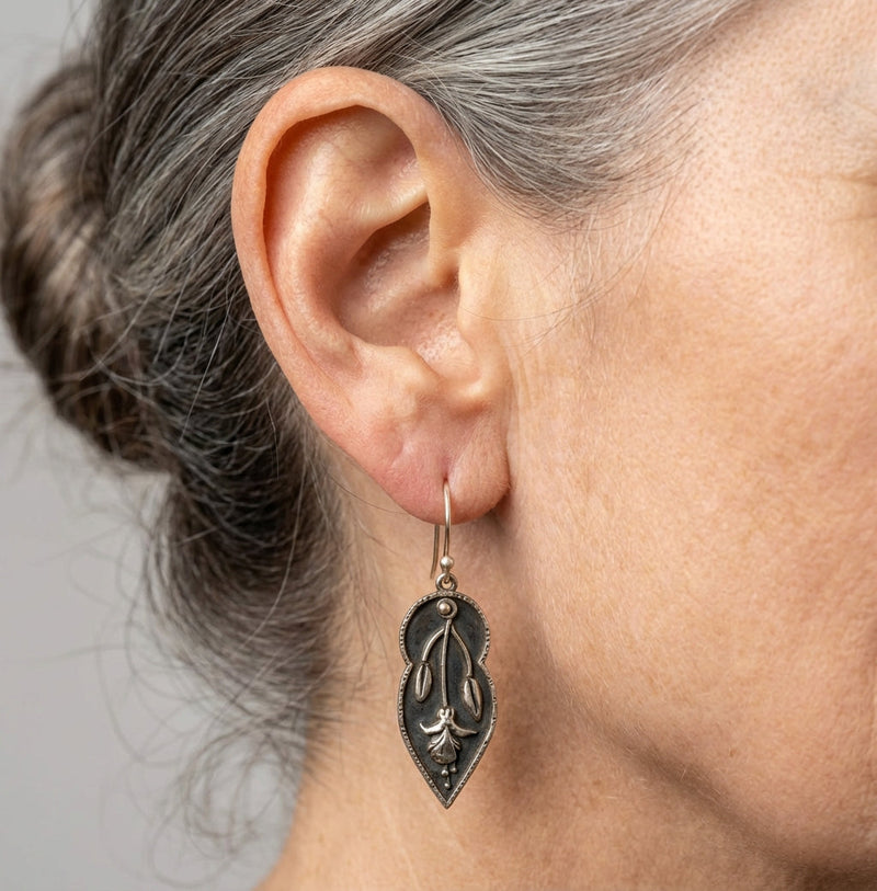 Vintage Leaf Dangle Earrings