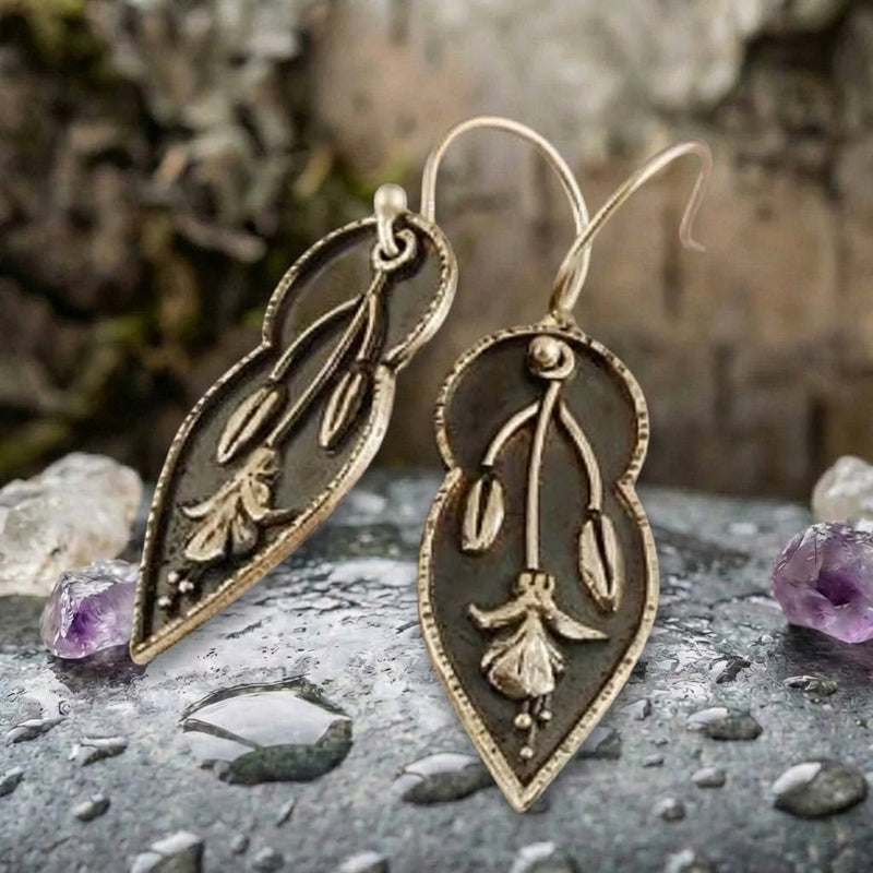 Vintage Leaf Dangle Earrings