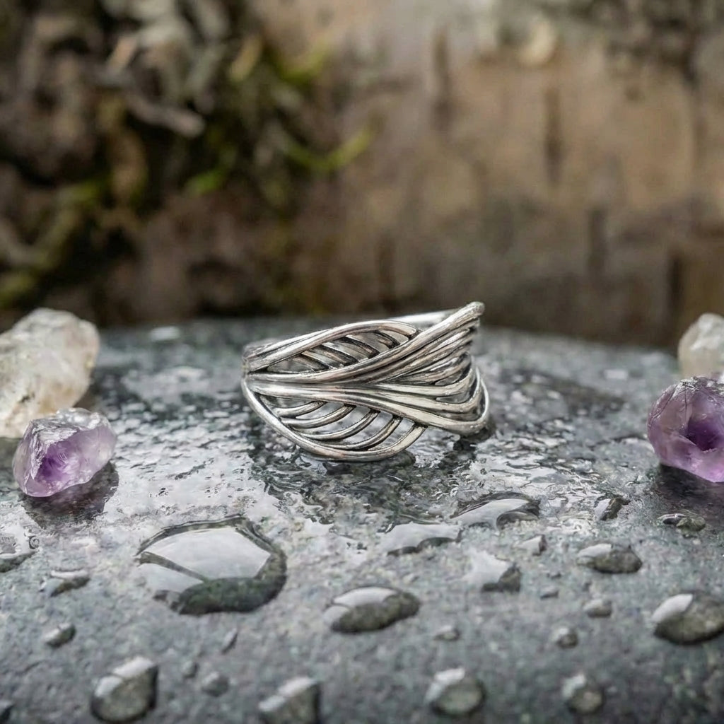 Vintage Leaf Silver Ring