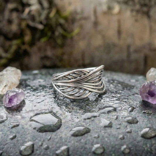Vintage Leaf Silver Ring