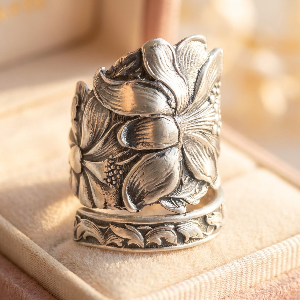Vintage Lily Flower Ring