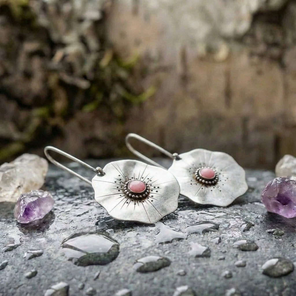 Vintage Lotus Flower Earrings