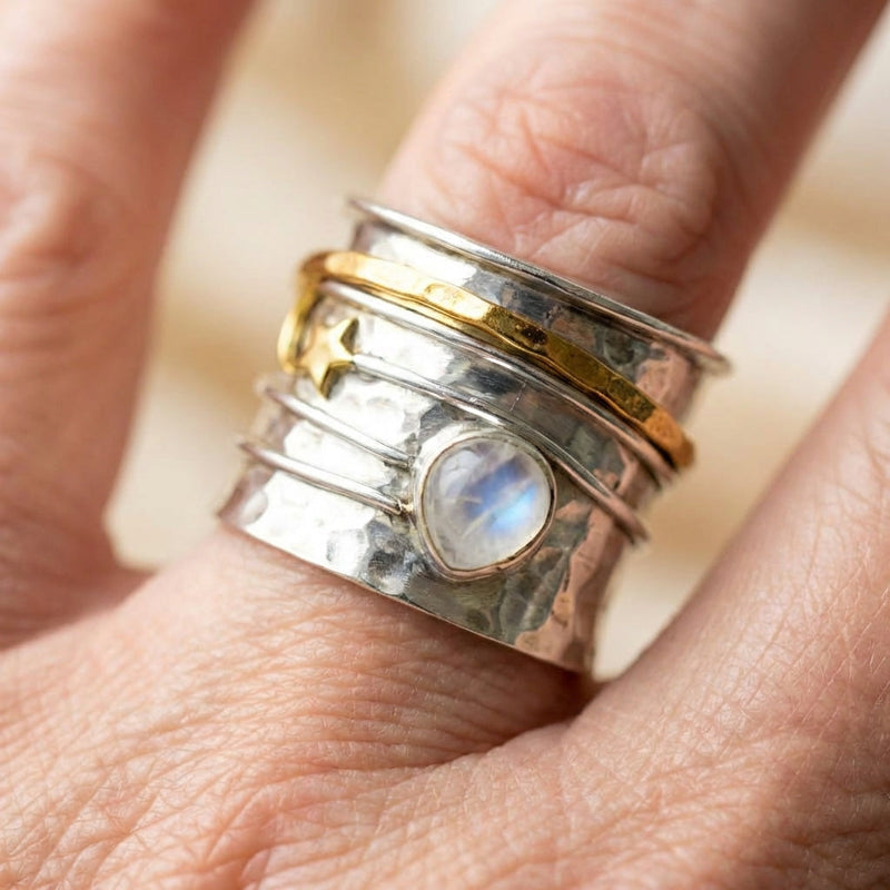 Vintage Moonstone Spinner Ring