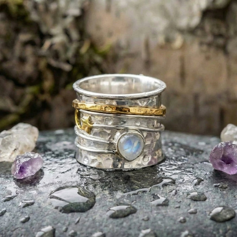 Vintage Moonstone Spinner Ring