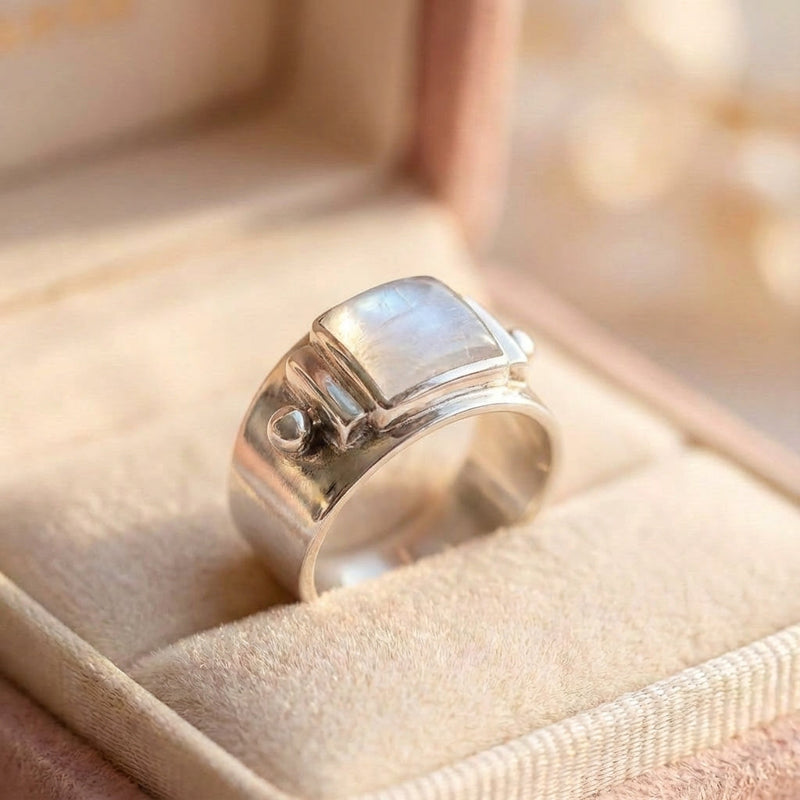 Vintage Moonstone Square Ring