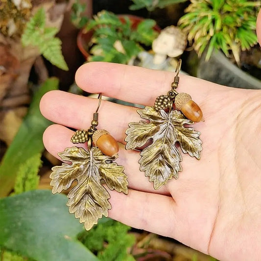 Vintage Oak Leaf Earrings