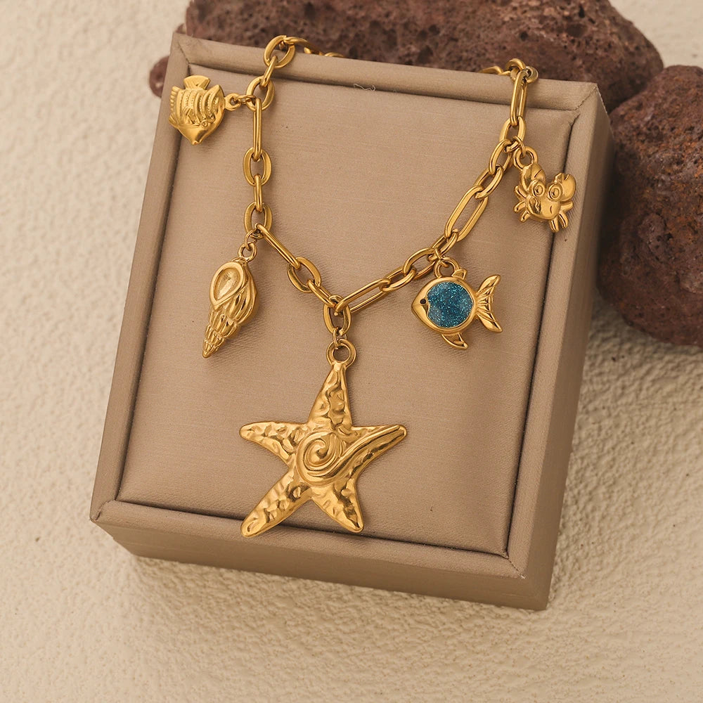 Vintage Ocean Charm Bracelet