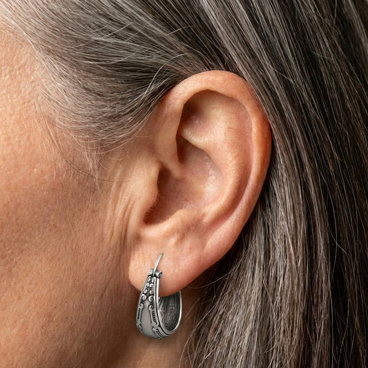 Vintage Ornate Hoop Earrings