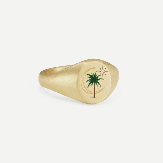 Vintage Palm Signet Ring