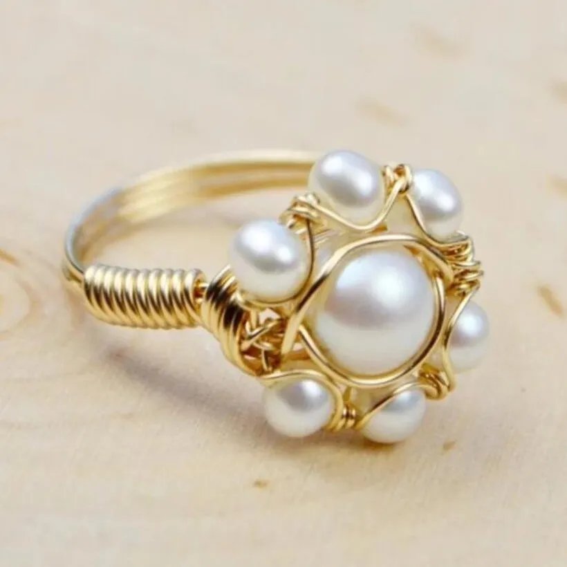 Vintage Pearl Cluster Ring