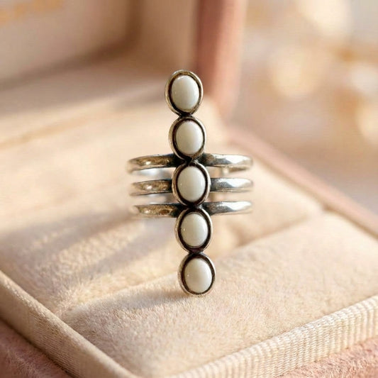 Vintage Pearl Cross Ring