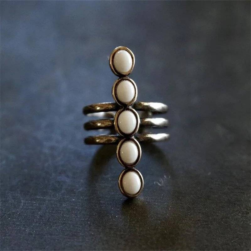 Vintage Pearl Cross Ring