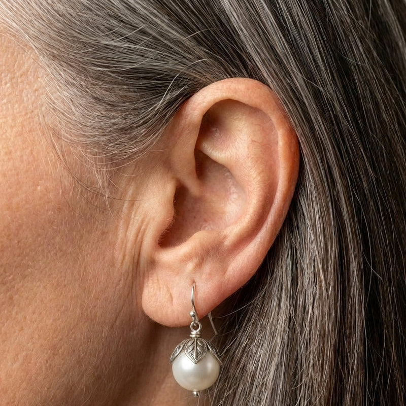 Vintage Pearl Flower Earrings