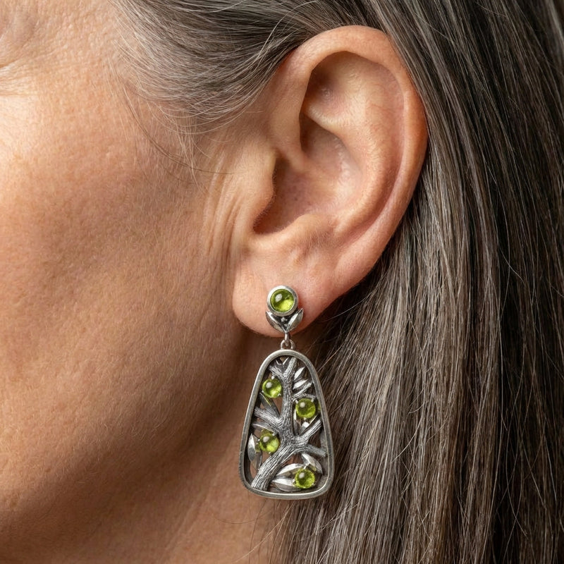 Vintage Peridot Branch Earrings