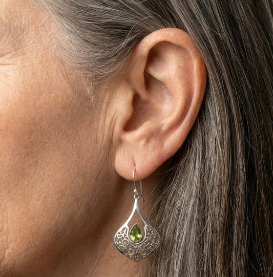Vintage Peridot Dangle Earrings