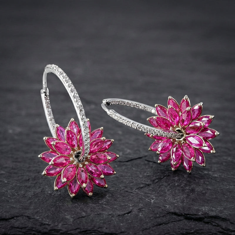 Vintage Pink Flower Earrings