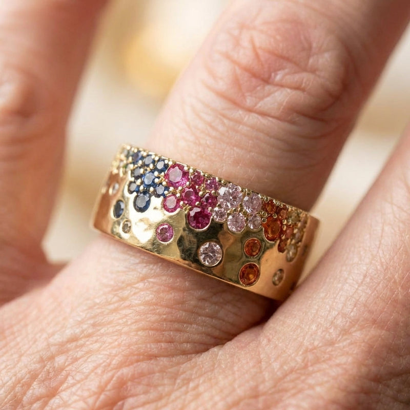 Vintage Rainbow Gemstone Ring