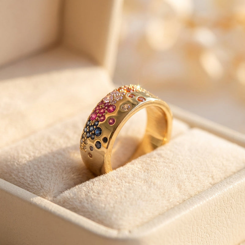Vintage Rainbow Gemstone Ring