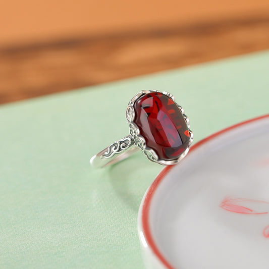 Vintage Red Garnet Ring