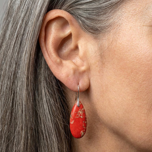 Vintage Red Jasper Earrings