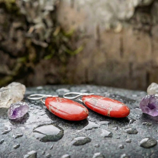 Vintage Red Jasper Earrings