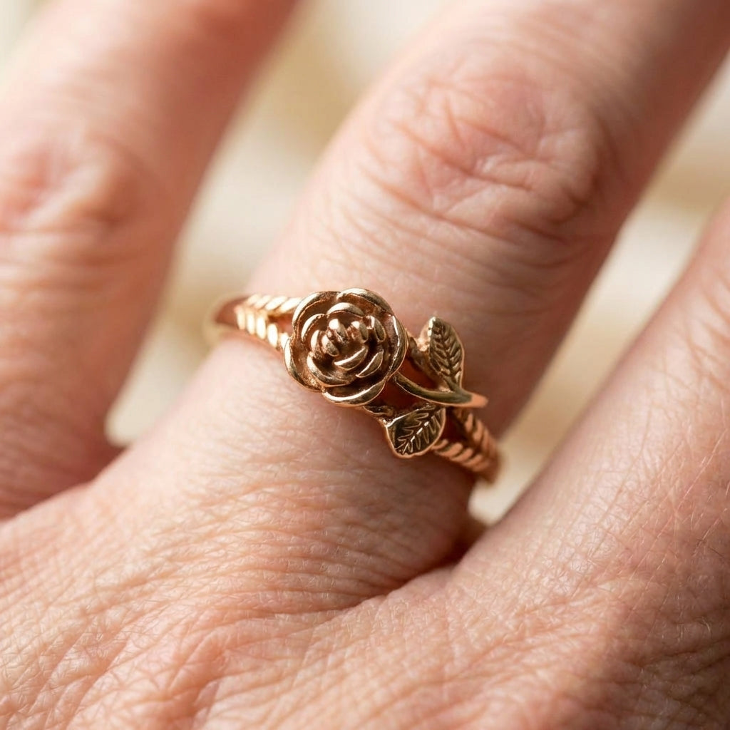 Vintage Rose Blossom Ring