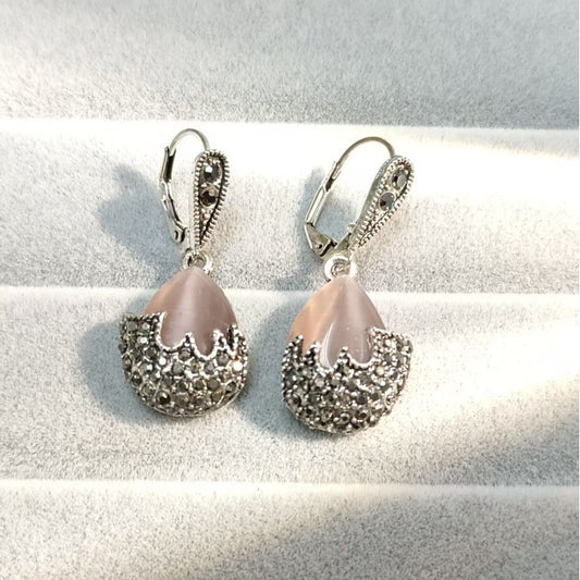 Vintage Rose Quartz Earrings